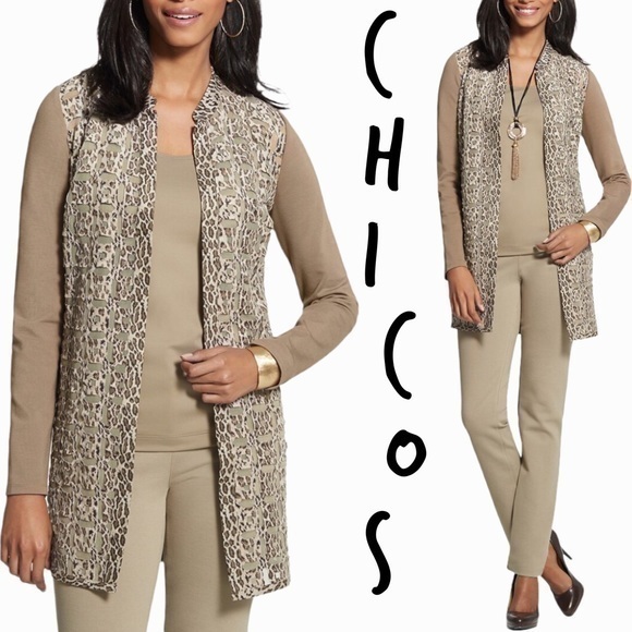 Chico's Jackets & Blazers - Chicos XXL plus size Leopard Mesh Duster chicos 4 / XXL 20